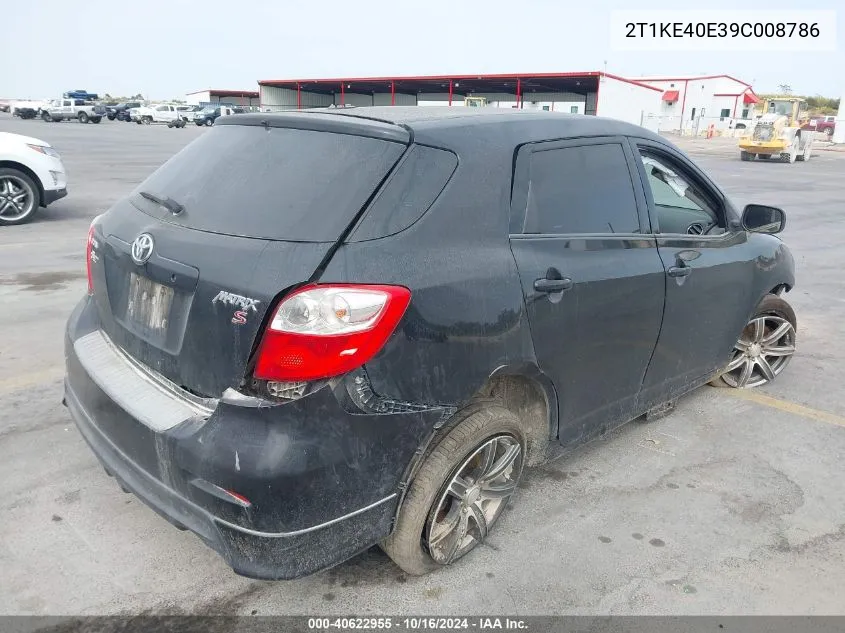 2009 Toyota Matrix S VIN: 2T1KE40E39C008786 Lot: 40622955