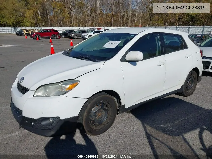 2009 Toyota Matrix S VIN: 2T1KE40E49C028819 Lot: 40660968