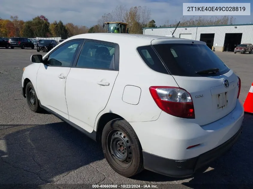 2009 Toyota Matrix S VIN: 2T1KE40E49C028819 Lot: 40660968