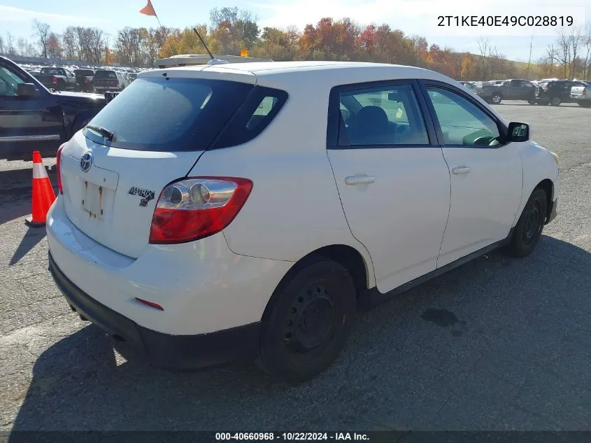 2009 Toyota Matrix S VIN: 2T1KE40E49C028819 Lot: 40660968