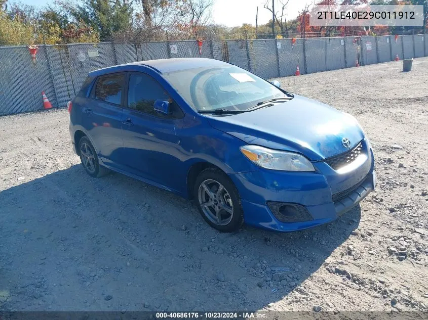 2009 Toyota Matrix S VIN: 2T1LE40E29C011912 Lot: 40686176