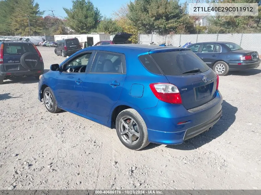 2009 Toyota Matrix S VIN: 2T1LE40E29C011912 Lot: 40686176