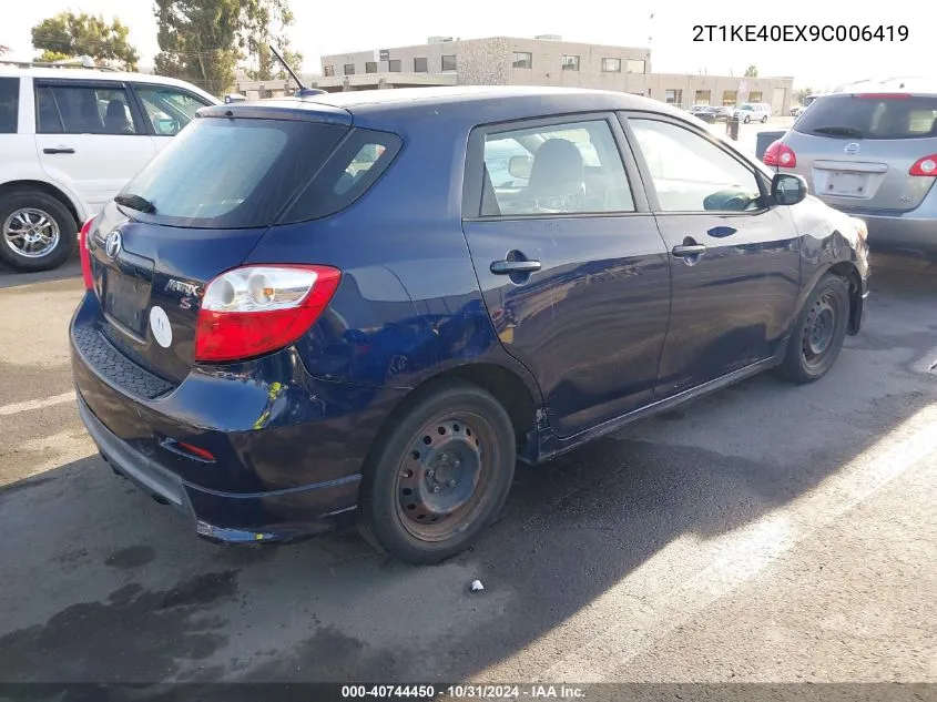 2009 Toyota Matrix S VIN: 2T1KE40EX9C006419 Lot: 40744450