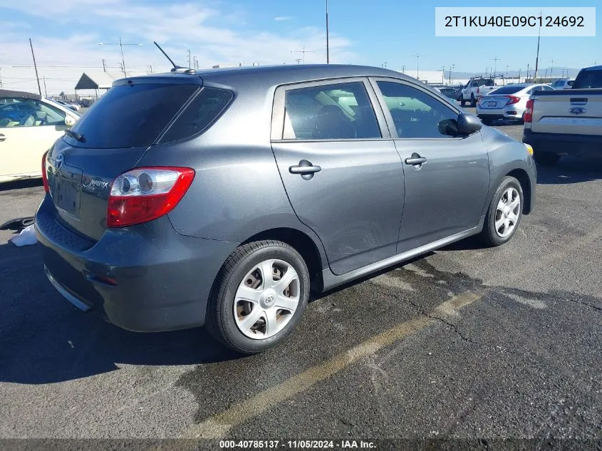 2009 Toyota Matrix VIN: 2T1KU40E09C124692 Lot: 40785137