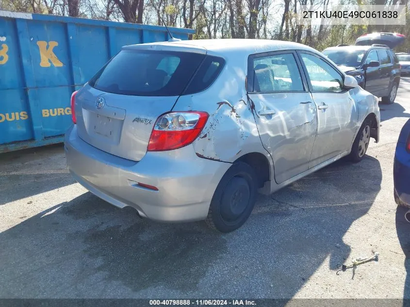 2009 Toyota Matrix VIN: 2T1KU40E49C061838 Lot: 40798888