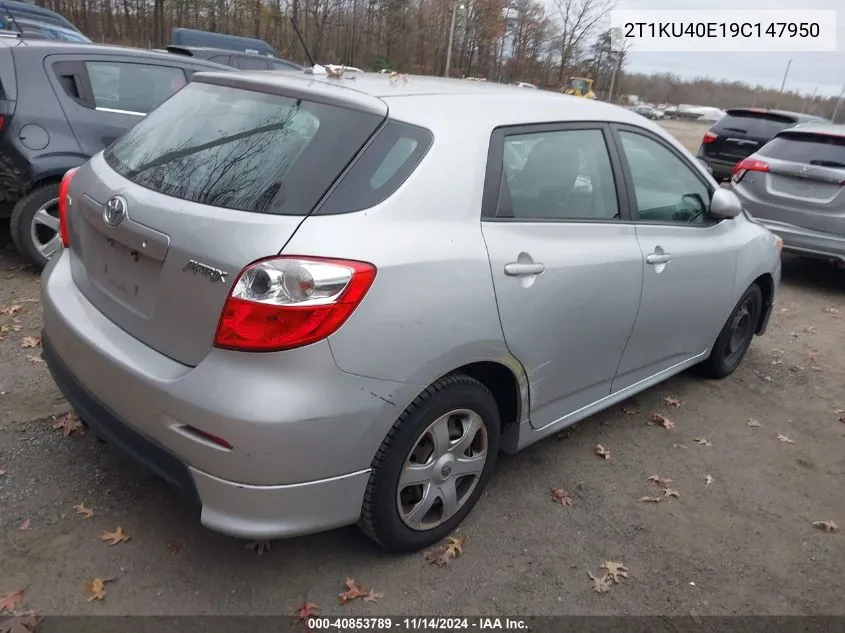 2009 Toyota Matrix VIN: 2T1KU40E19C147950 Lot: 40853789