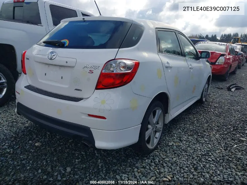 2009 Toyota Matrix S VIN: 2T1LE40E39C007125 Lot: 40882058