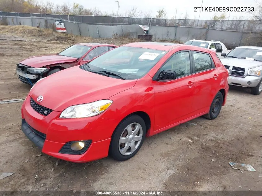 2009 Toyota Matrix S VIN: 2T1KE40E89C022733 Lot: 40895533