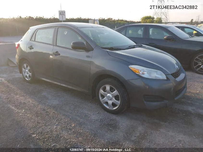 2010 Toyota Matrix VIN: 2T1KU4EE3AC342882 Lot: 12093747