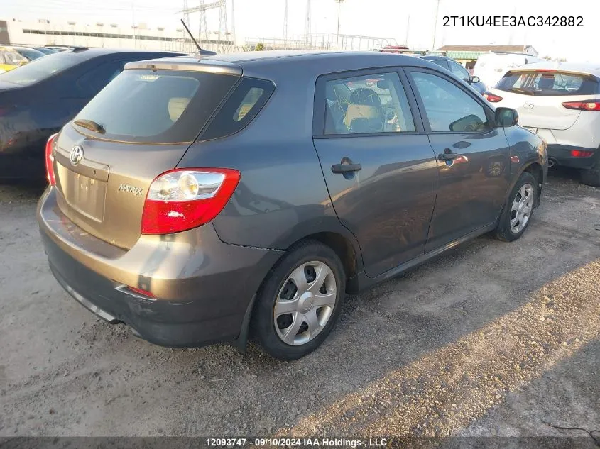 2010 Toyota Matrix VIN: 2T1KU4EE3AC342882 Lot: 12093747