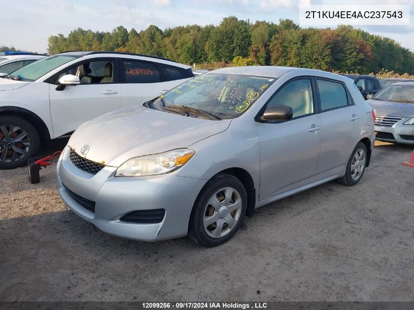 2010 Toyota Matrix VIN: 2T1KU4EE4AC237543 Lot: 12099256