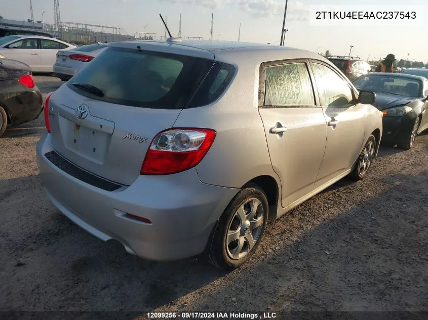 2010 Toyota Matrix VIN: 2T1KU4EE4AC237543 Lot: 12099256