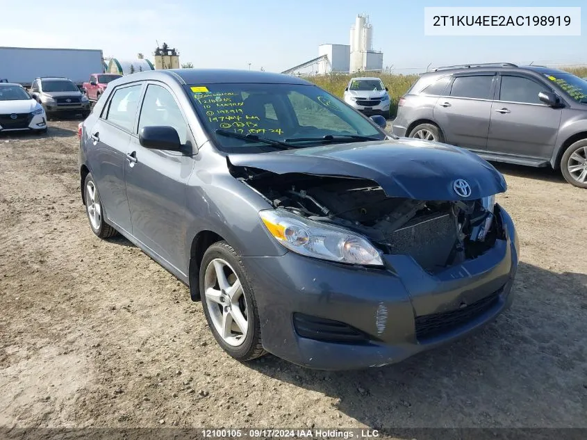 2010 Toyota Matrix Wagon VIN: 2T1KU4EE2AC198919 Lot: 12100105