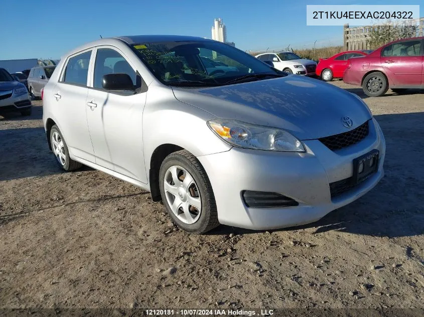 2010 Toyota Corolla Matrix VIN: 2T1KU4EEXAC204322 Lot: 12120181