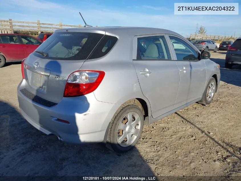 2010 Toyota Corolla Matrix VIN: 2T1KU4EEXAC204322 Lot: 12120181