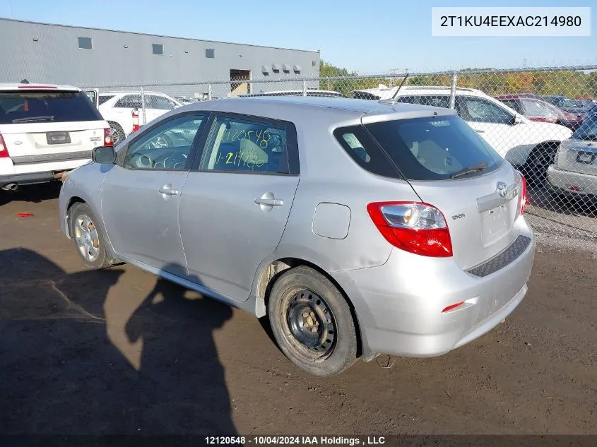 2010 Toyota Matrix VIN: 2T1KU4EEXAC214980 Lot: 12120548