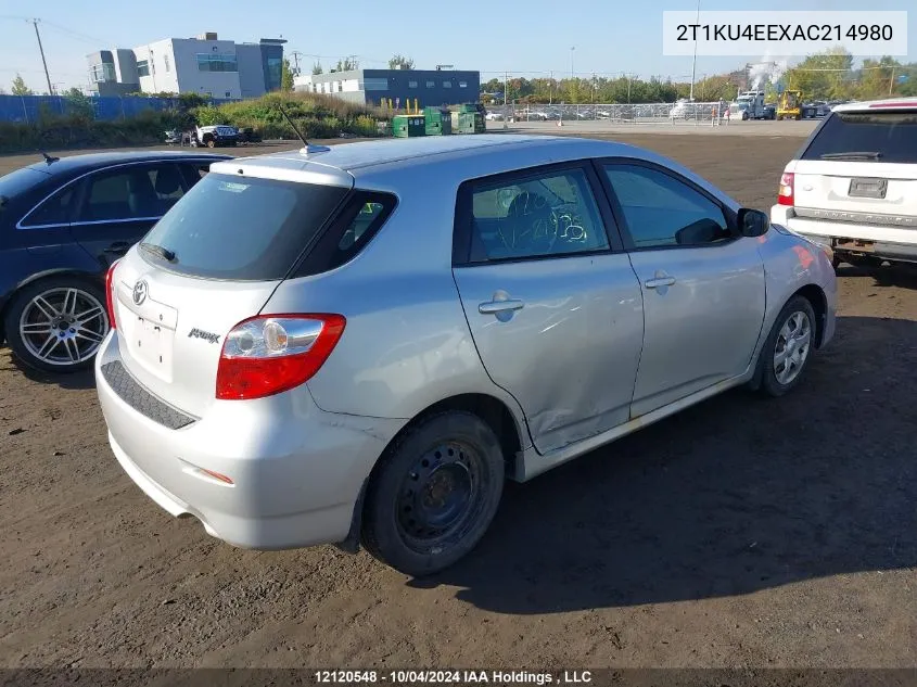 2010 Toyota Matrix VIN: 2T1KU4EEXAC214980 Lot: 12120548