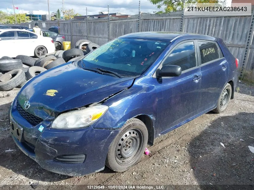 2010 Toyota Matrix VIN: 2T1KU4EE2AC238643 Lot: 12120549