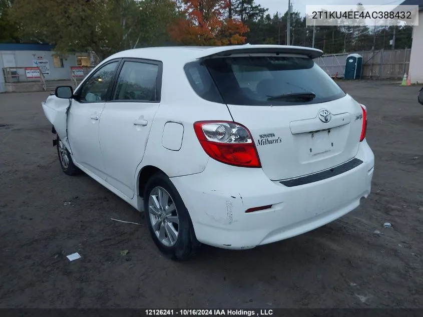 2010 Toyota Matrix Wagon VIN: 2T1KU4EE4AC388432 Lot: 12126241