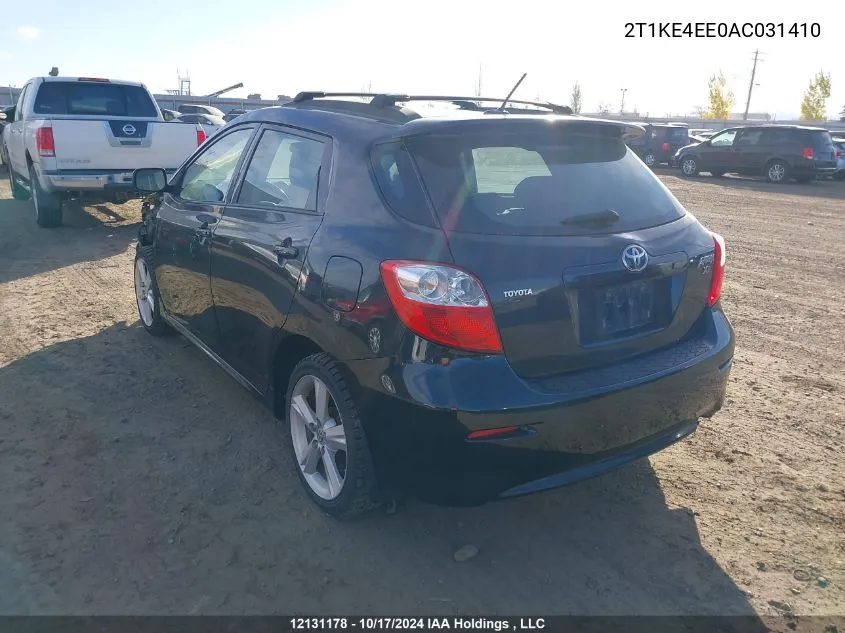 2T1KE4EE0AC031410 2010 Toyota Matrix Xr