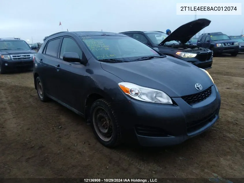 2010 Toyota Matrix VIN: 2T1LE4EE8AC012074 Lot: 12136908