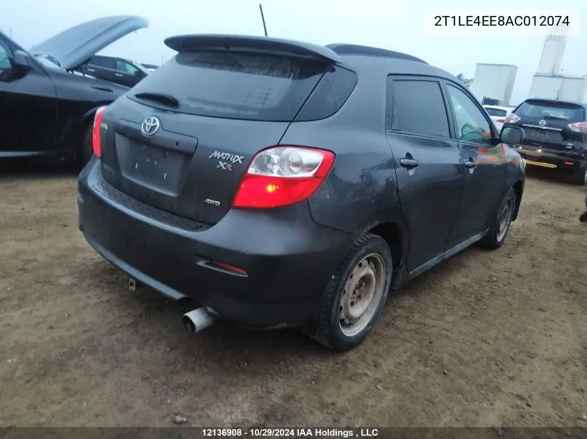 2010 Toyota Matrix VIN: 2T1LE4EE8AC012074 Lot: 12136908