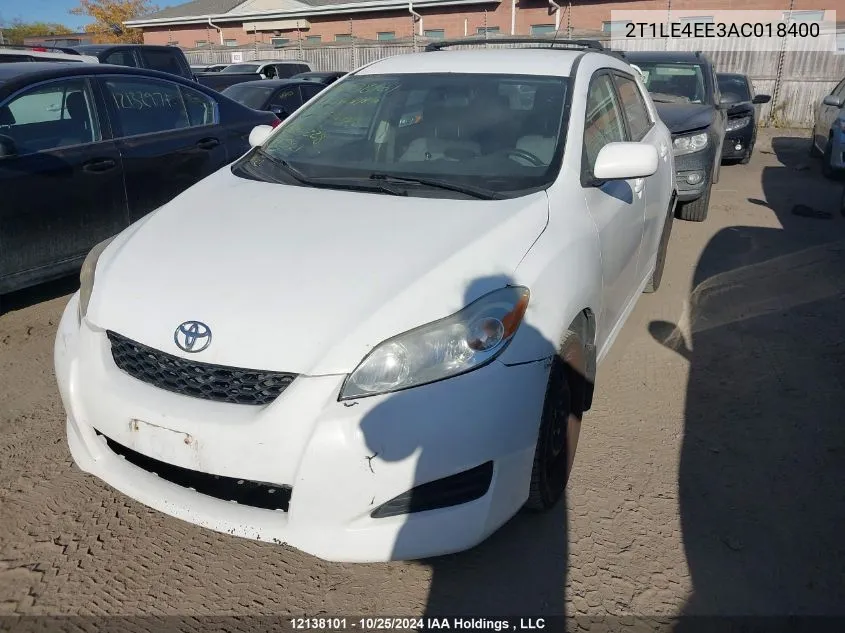 2010 Toyota Corolla Matrix S VIN: 2T1LE4EE3AC018400 Lot: 12138101