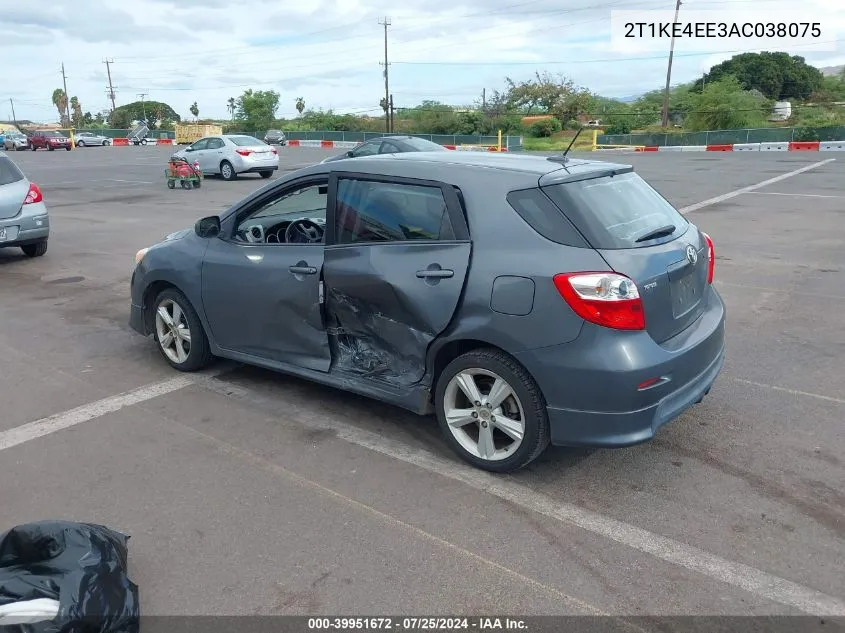 2010 Toyota Matrix S VIN: 2T1KE4EE3AC038075 Lot: 39951672