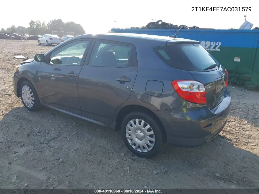 2010 Toyota Matrix S VIN: 2T1KE4EE7AC031579 Lot: 40116960