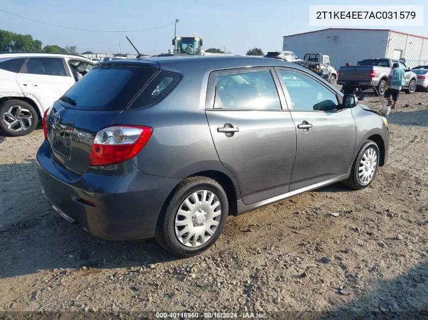 2010 Toyota Matrix S VIN: 2T1KE4EE7AC031579 Lot: 40116960