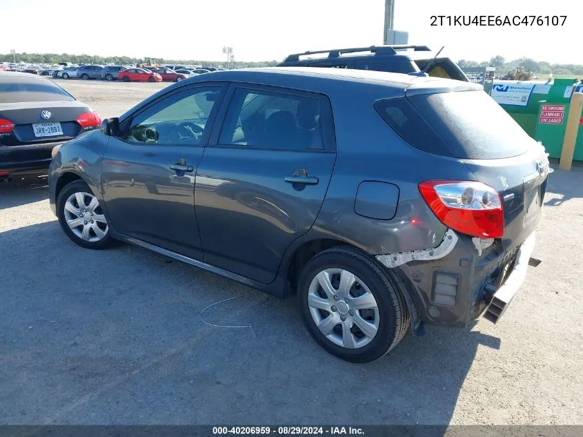 2010 Toyota Matrix VIN: 2T1KU4EE6AC476107 Lot: 40206959