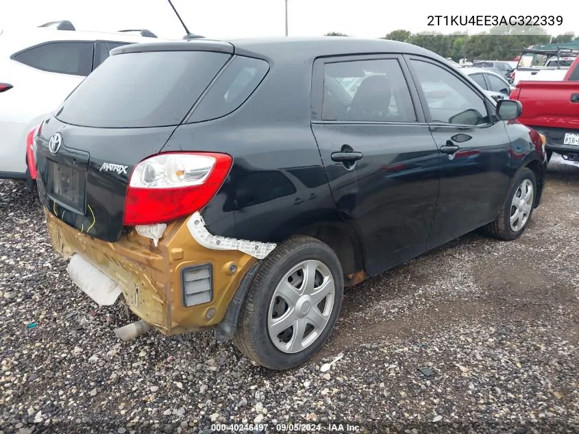 2010 Toyota Corolla Matrix VIN: 2T1KU4EE3AC322339 Lot: 40246497