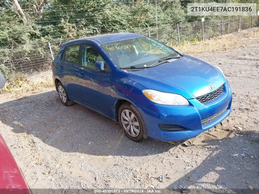 2010 Toyota Matrix VIN: 2T1KU4EE7AC191836 Lot: 40305973