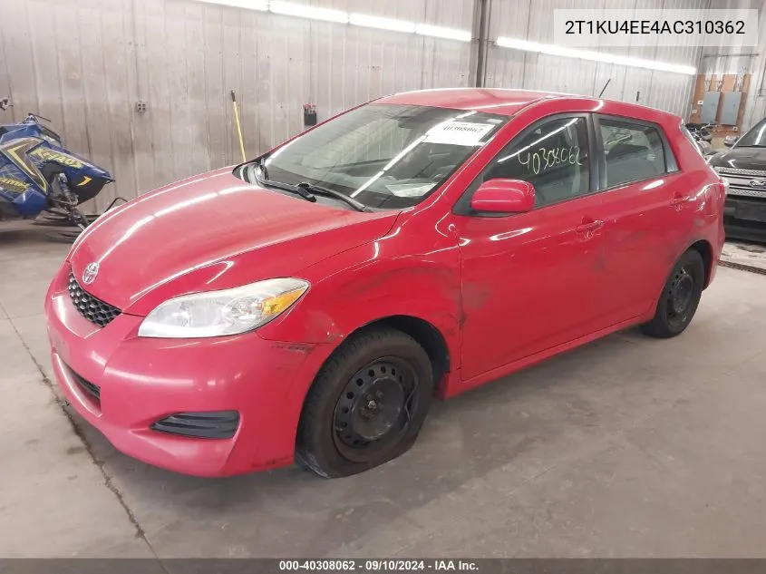 2010 Toyota Corolla Matrix VIN: 2T1KU4EE4AC310362 Lot: 40308062