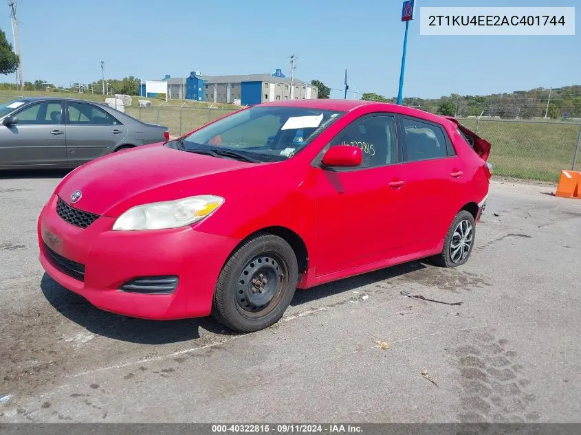 2T1KU4EE2AC401744 2010 Toyota Matrix