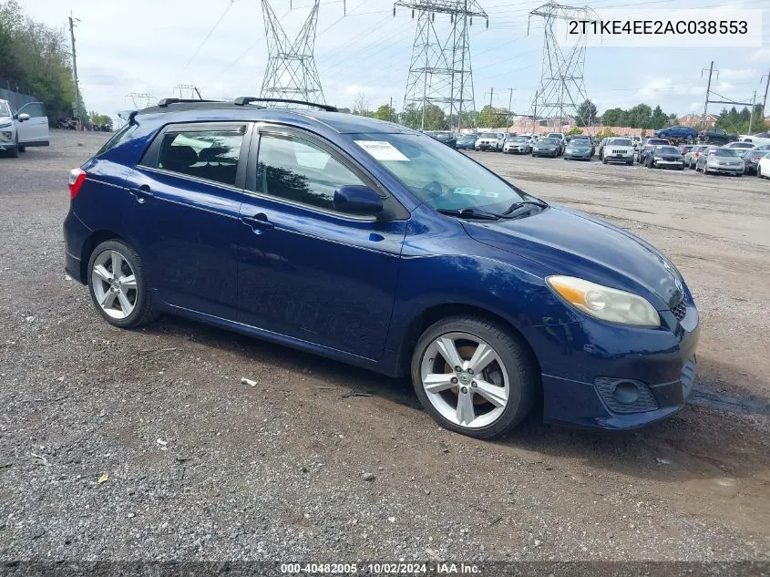 2010 Toyota Matrix S VIN: 2T1KE4EE2AC038553 Lot: 40482005