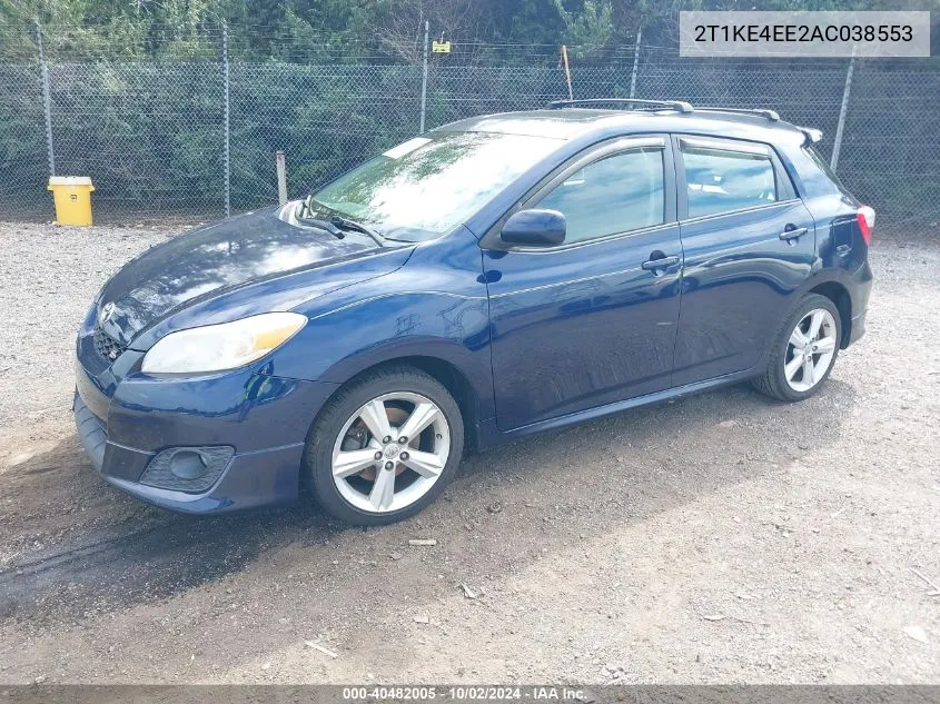 2010 Toyota Matrix S VIN: 2T1KE4EE2AC038553 Lot: 40482005