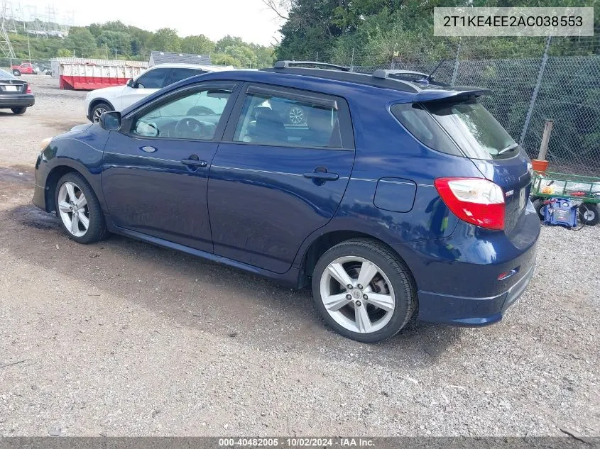 2010 Toyota Matrix S VIN: 2T1KE4EE2AC038553 Lot: 40482005