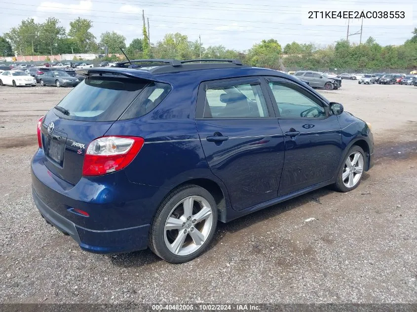 2010 Toyota Matrix S VIN: 2T1KE4EE2AC038553 Lot: 40482005