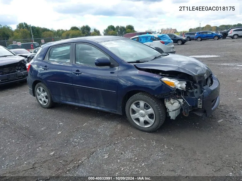 2010 Toyota Matrix S VIN: 2T1LE4EE0AC018175 Lot: 40533991