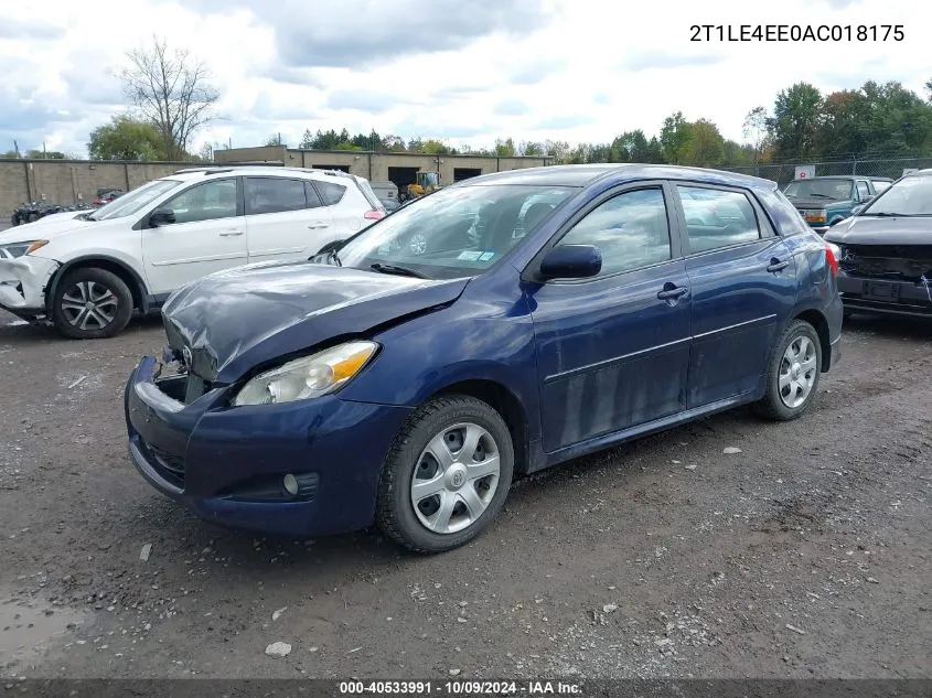 2010 Toyota Matrix S VIN: 2T1LE4EE0AC018175 Lot: 40533991