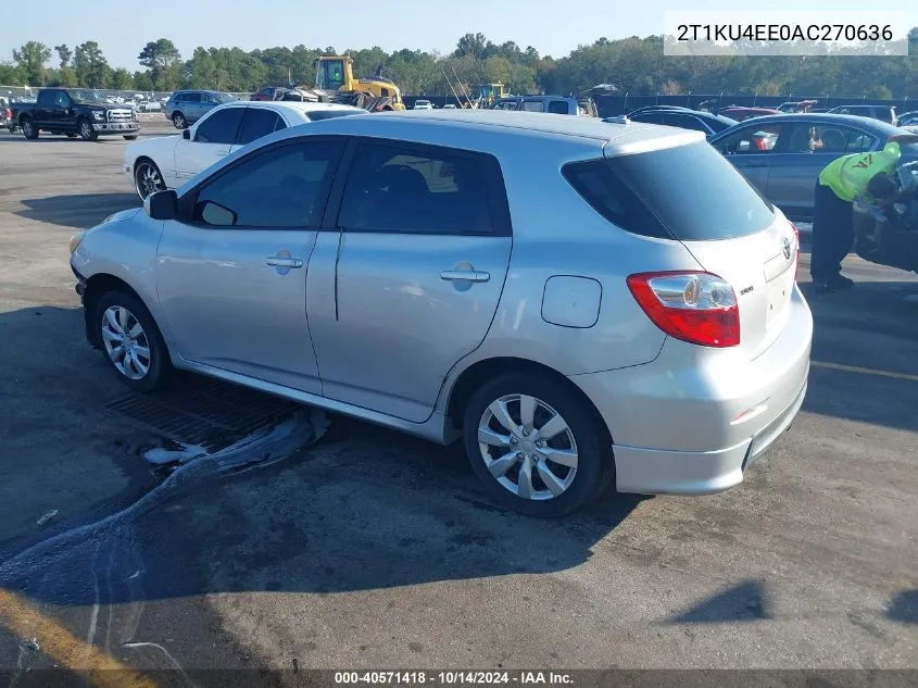 2010 Toyota Matrix VIN: 2T1KU4EE0AC270636 Lot: 40571418