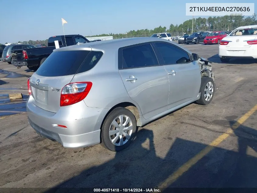 2010 Toyota Matrix VIN: 2T1KU4EE0AC270636 Lot: 40571418