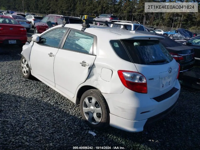 2010 Toyota Matrix S VIN: 2T1KE4EE0AC041824 Lot: 40586242