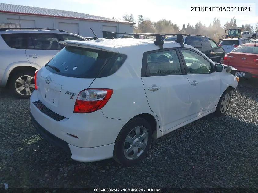 2010 Toyota Matrix S VIN: 2T1KE4EE0AC041824 Lot: 40586242