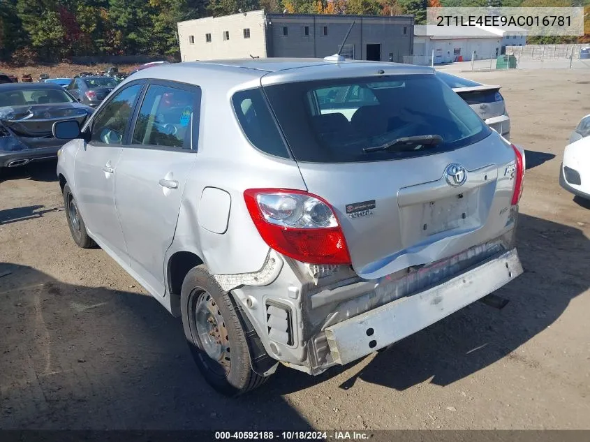 2010 Toyota Matrix S VIN: 2T1LE4EE9AC016781 Lot: 40592188