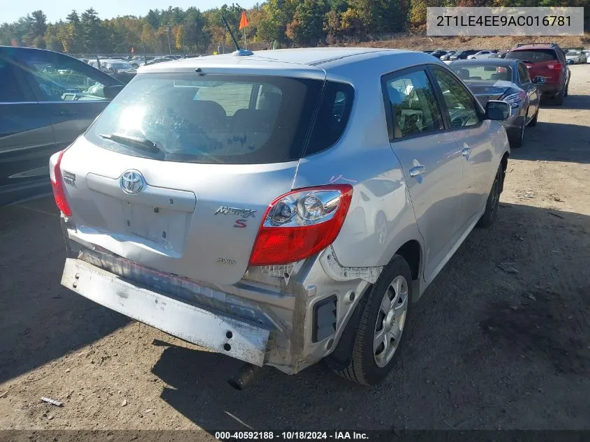 2010 Toyota Matrix S VIN: 2T1LE4EE9AC016781 Lot: 40592188