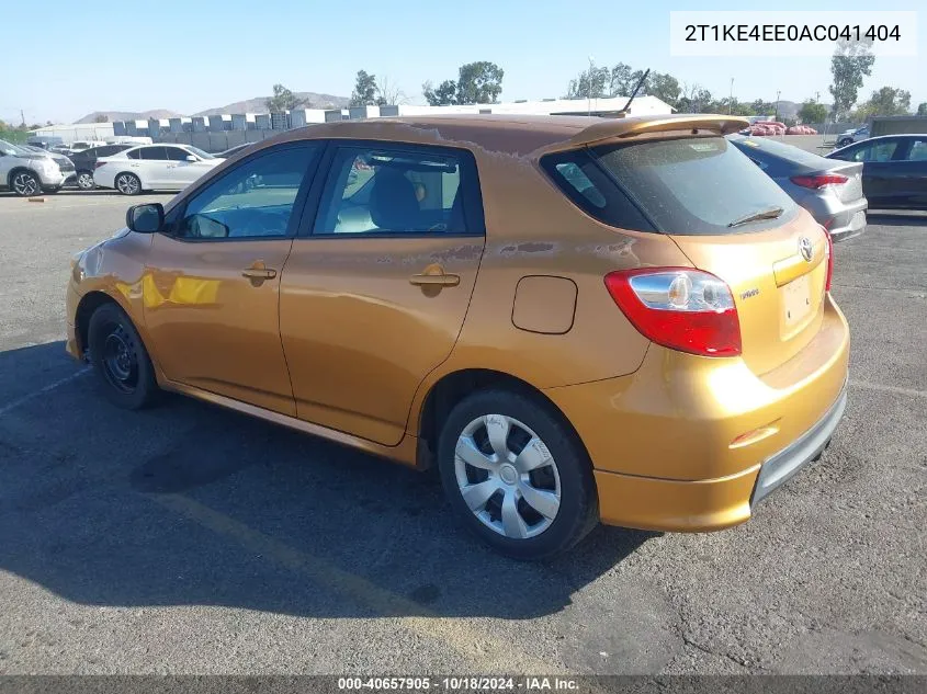 2010 Toyota Matrix S VIN: 2T1KE4EE0AC041404 Lot: 40657905