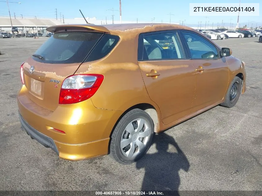 2010 Toyota Matrix S VIN: 2T1KE4EE0AC041404 Lot: 40657905