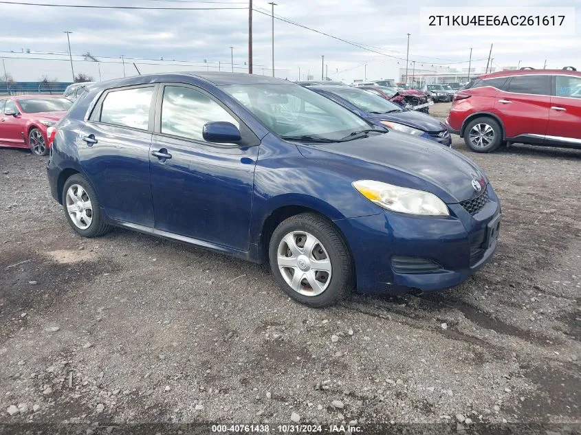 2010 Toyota Matrix VIN: 2T1KU4EE6AC261617 Lot: 40761438